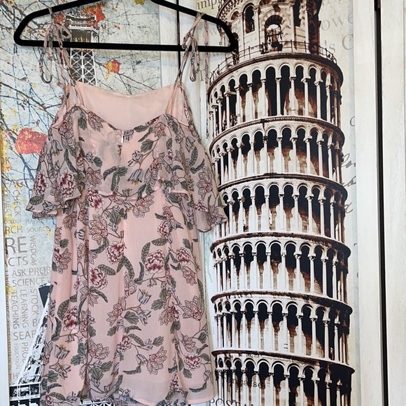 For Love & Lemons Aurora Cold-Shoulder Dress in Pink Floral - Picture 11 of 12